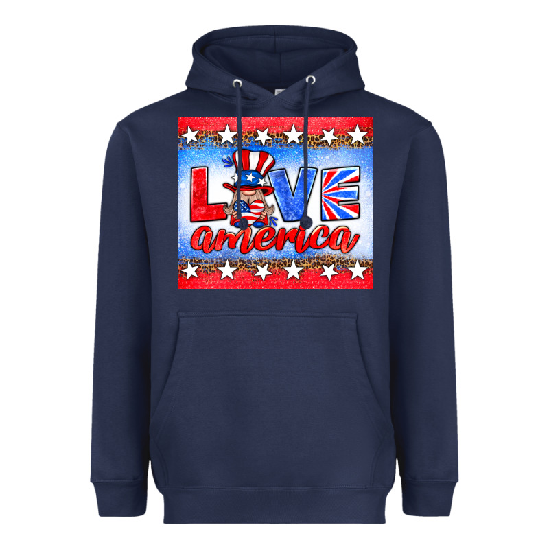 Love America Gnome Heavyweight Hoodie by HRA Design Shop | Teevron