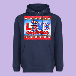 Love America Gnome Heavyweight Hoodie Designed By Hra Design Shop