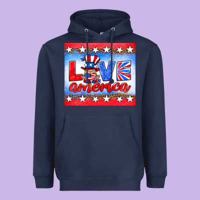 Love America Gnome Heavyweight Hoodie Designed By Hra Design Shop