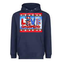 Navy love america gnome Heavyweight Hoodie - HRA Design Shop