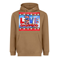 Toasted Coconut love america gnome Heavyweight Hoodie - HRA Design Shop