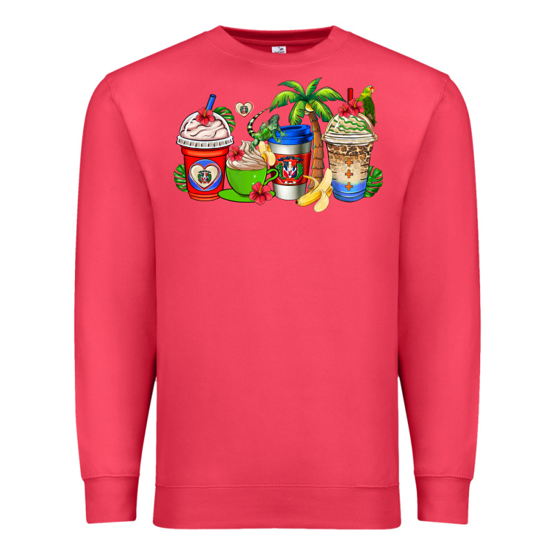Dominican Republic Coffee Cups Premium Sweatshirt by AdoDesignShop | Teevron