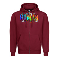 Burgundy human Zipper Hoodie - Zillion Design Studio