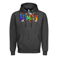 Charcoal Heather human Zipper Hoodie - Zillion Design Studio