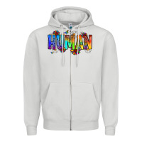 Dove Grey human Zipper Hoodie - Zillion Design Studio