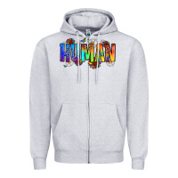 Heather Grey human Zipper Hoodie - Zillion Design Studio