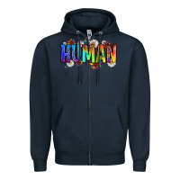 Navy human Zipper Hoodie - Zillion Design Studio