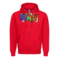 Red human Zipper Hoodie - Zillion Design Studio