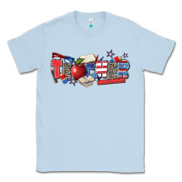 Dusty Blue American teacher Classic Tee - Zillion Design Studio