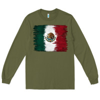 Army Green Mexican Flag Long Sleeve Tee - RanaPortraitStore
