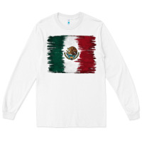 White Mexican Flag Long Sleeve Tee - RanaPortraitStore
