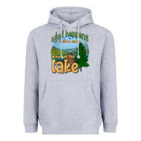 Heather Grey what happens at the lake stays at the lake Heavyweight Hoodie - HRA Design Shop