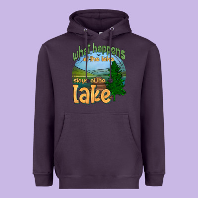 What Happens At The Lake Stays At The Lake Heavyweight Hoodie Designed By Hra Design Shop