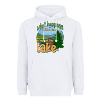 White what happens at the lake stays at the lake Heavyweight Hoodie - HRA Design Shop