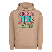 Pigment Burro she's a ten but so is her anxiety Urban Hoodie - MaliasSmallBusiness