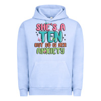 Pigment Grape Ice she's a ten but so is her anxiety Urban Hoodie - MaliasSmallBusiness