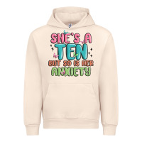 Sandshell she's a ten but so is her anxiety Urban Hoodie - MaliasSmallBusiness