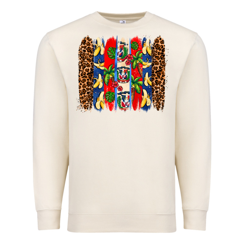 Dominican Republic Brushstrokes Premium Sweatshirt by AdoDesignShop | Teevron