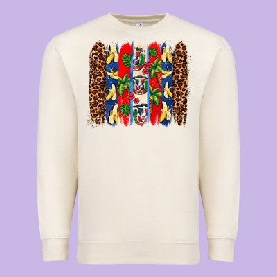 Dominican Republic Brushstrokes Premium Sweatshirt Designed By Adodesignshop