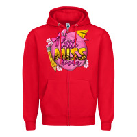 Red little miss kinder Zipper Hoodie - texasbilliewilder