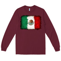 Burgundy Mexican flag Long Sleeve Tee - RanaPortraitStore