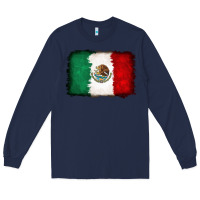 Navy Mexican flag Long Sleeve Tee - RanaPortraitStore
