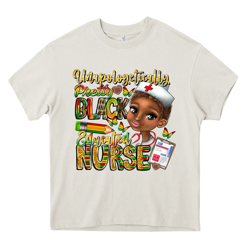 Unapologetically Pretty Black Educated Nurse Heavy Core Tee by CowhideDigitalArt | Teevron