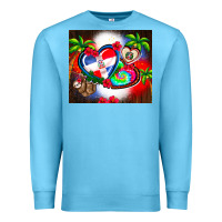 Ocean Blue dominican republic  leopard Premium Sweatshirt - AdoDesignShop