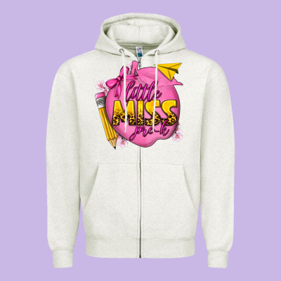 Little Miss Pre K Zipper Hoodie Designed By Texasbilliewilder