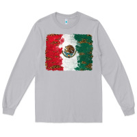 Moon Dust Mexican Flag With Leopard Long Sleeve Tee - RanaPortraitStore