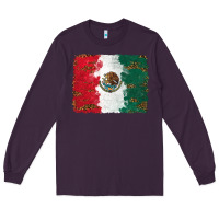 Plum Mexican Flag With Leopard Long Sleeve Tee - RanaPortraitStore
