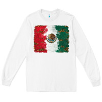 White Mexican Flag With Leopard Long Sleeve Tee - RanaPortraitStore