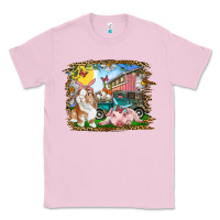 Bubblegum Pink Easter Farm Bunny And Pig Classic Tee - RanaPortraitStore