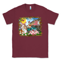 Burgundy Easter Farm Bunny And Pig Classic Tee - RanaPortraitStore