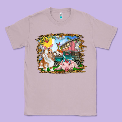 Easter Farm Bunny And Pig Classic Tee Designed By Ranaportraitstore