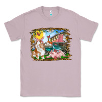 Lilac Easter Farm Bunny And Pig Classic Tee - RanaPortraitStore