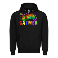 Black Gaymer Zipper Hoodie - Zillion Design Studio