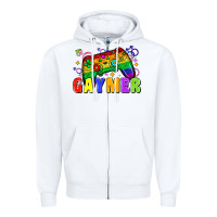 White Gaymer Zipper Hoodie - Zillion Design Studio