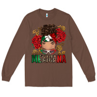 Chestnut Mexicana Latina messy bun Long Sleeve Tee - RanaPortraitStore