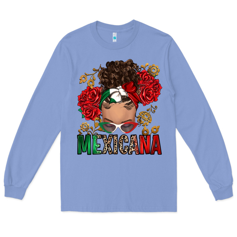 Mexicana Latina Messy Bun Long Sleeve Tee by RanaPortraitStore | Teevron