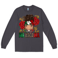 Smoke Mexicana Latina messy bun Long Sleeve Tee - RanaPortraitStore