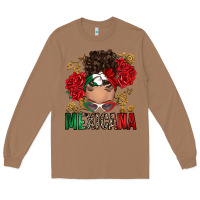 Toasted Coconut Mexicana Latina messy bun Long Sleeve Tee - RanaPortraitStore