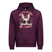 Mauve Wine don't worry be hoppy Urban Hoodie - MaliasSmallBusiness
