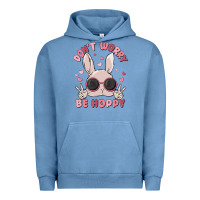 Pigment Pebble Blue don't worry be hoppy Urban Hoodie - MaliasSmallBusiness