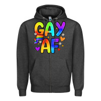 Charcoal Heather gay af Zipper Hoodie - Zillion Design Studio