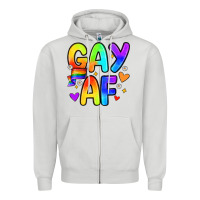 Dove Grey gay af Zipper Hoodie - Zillion Design Studio