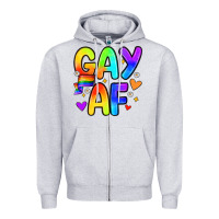 Heather Grey gay af Zipper Hoodie - Zillion Design Studio