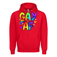 Red gay af Zipper Hoodie - Zillion Design Studio
