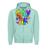 Seafoam gay af Zipper Hoodie - Zillion Design Studio