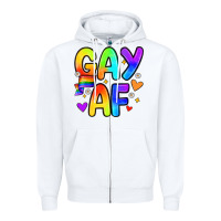 White gay af Zipper Hoodie - Zillion Design Studio